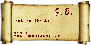 Fuderer Bolda névjegykártya